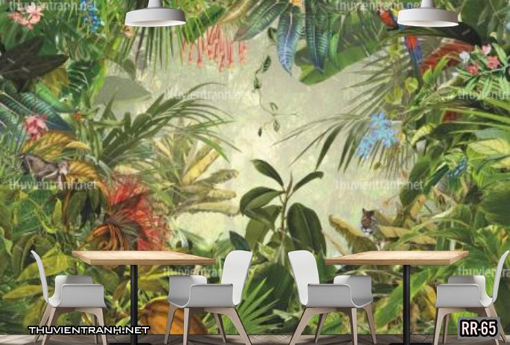 Tranh dán tường rừng xanh nhiệt đới Tropical RR-65 - Tranh tường mới cập nhật